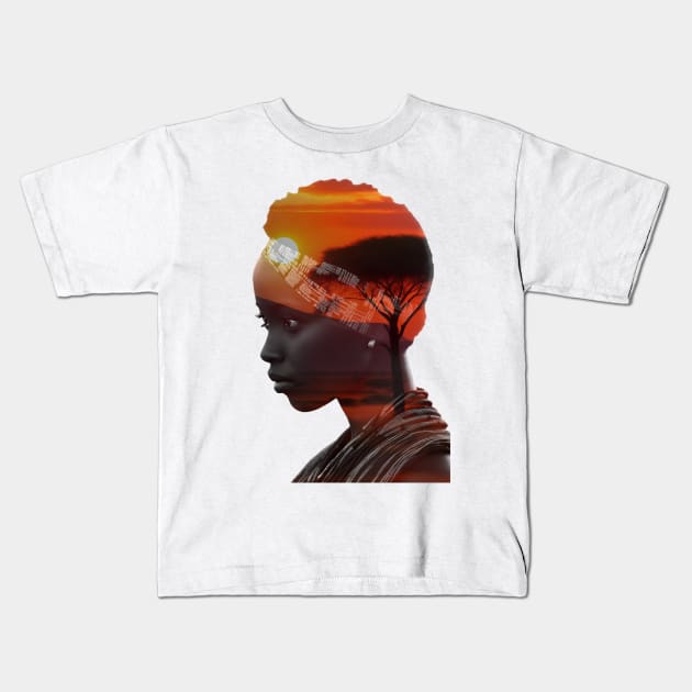 African Woman Kids T-Shirt by Javisolarte